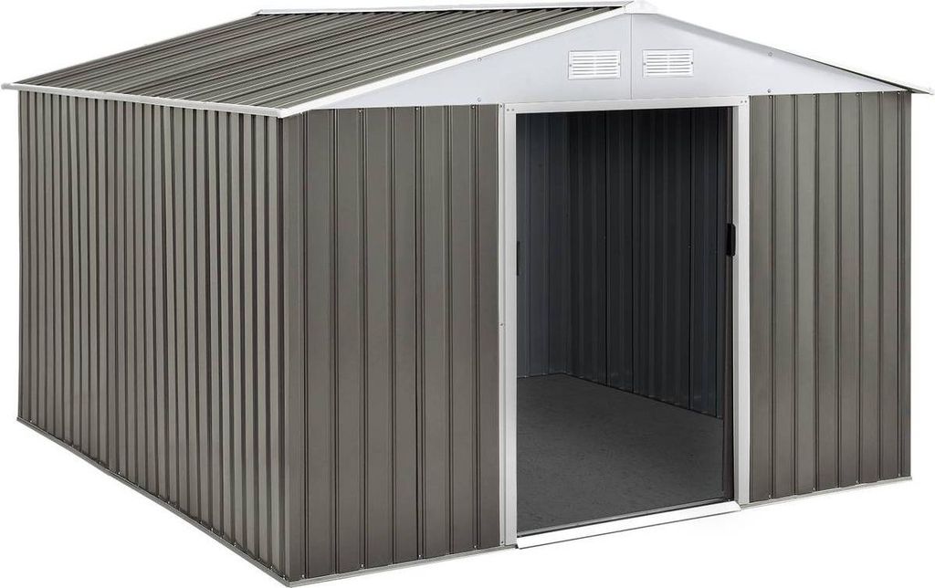Abri jardin métal "Dallas" - 8,84 m² - Taupe Image du produit 