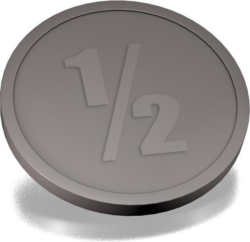 CombiCraft Kunststoff 1/2 Wertmarken in Grau Ø29 mm - Packung mit 250 Stück