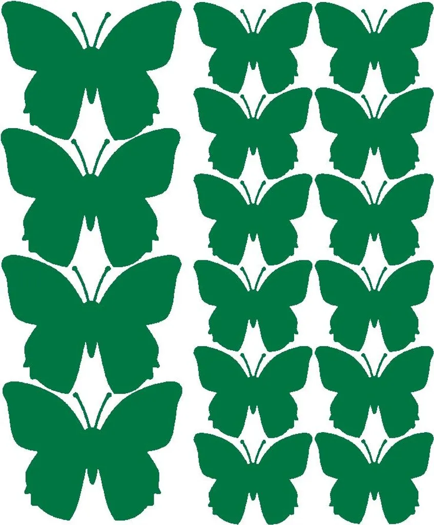 Farfalle Adesive 3D per Cameretta - 32 Pcs Verde Vivace Sicure