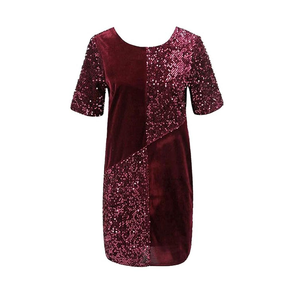 Artherium Bordeaux Paillettenkleid, Größe 34