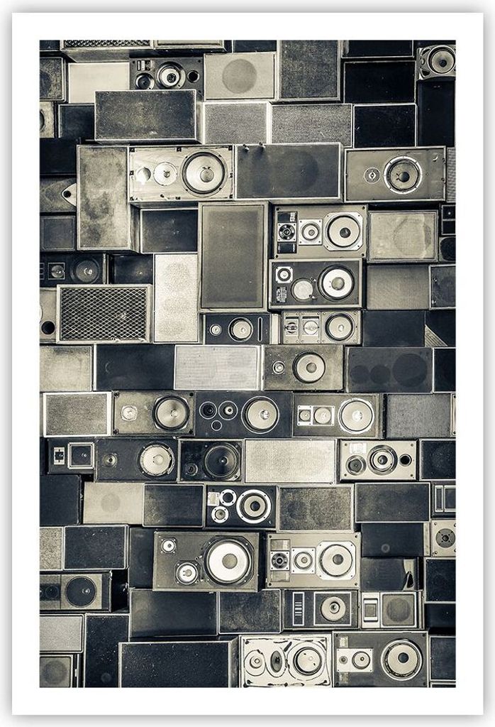 Poster - Poster ohne Rahmen - Abstraktion Lautsprecher Grafik - 61x91,5 cm - Wand Bild - Wanddeko - Wandbilder - Kunstposter - Wandposter - Bilder ...