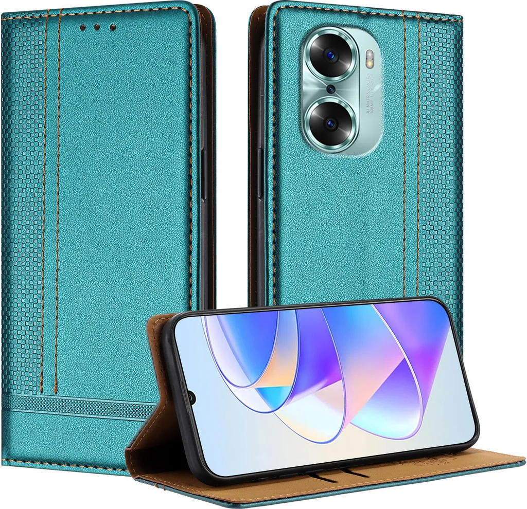 Custodia Honor 60 Pelle Verde con Supporto | Protezione Premium Elegante