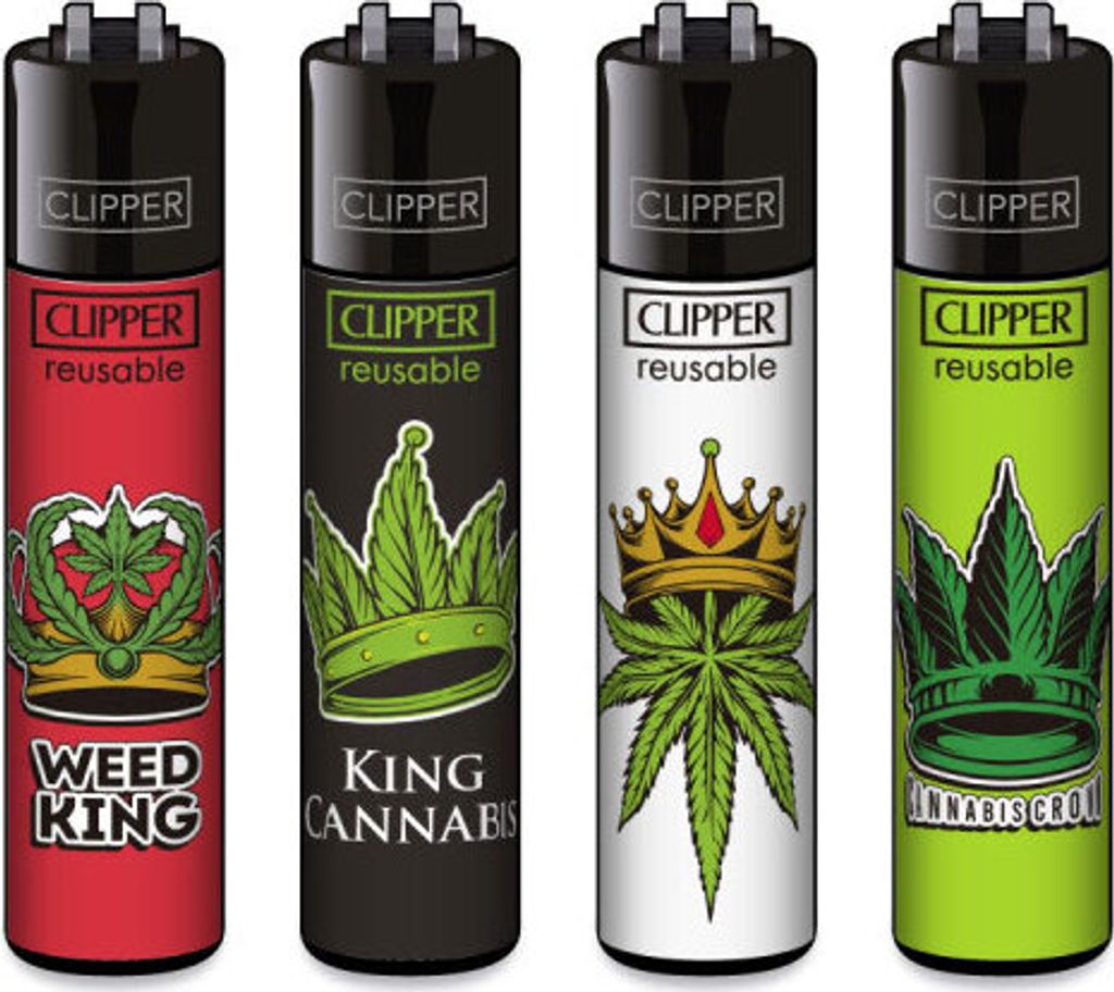 Clipper Reibrad Feuerzeuge Canna King, 4 Stück Produktbild 