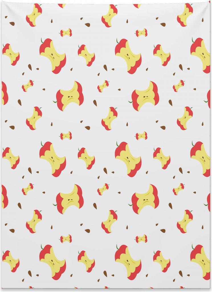 Abakuhaus Apfel Wandteppich, Gegessenes tägliches Vitamin der Frucht aus Weiches Mikrofaser Stoff Kein Verblassen Klare Farben Waschbar, 110 x 150...