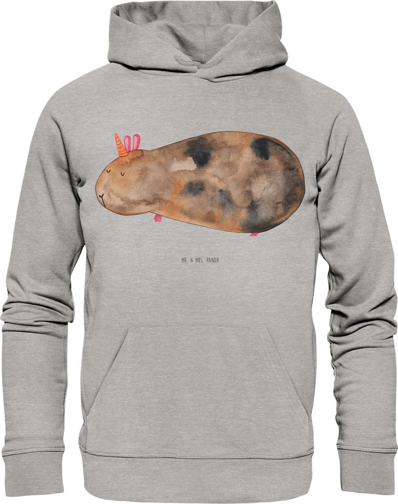 Mr. & Mrs. Panda Nachhaltiger Hoodie Einhorn Meerschweinchen Größe XS - Heather Grey - Geschenk, Unicorn, Kapuzenpullover, Einhörner, Sweatshirt...