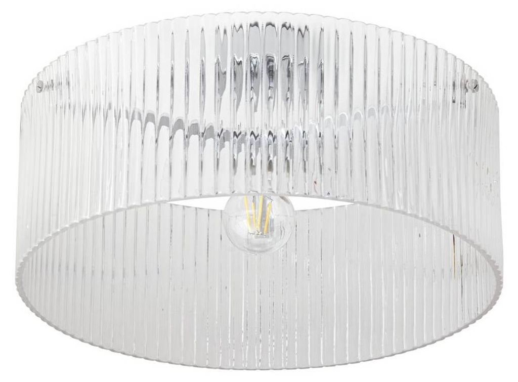 Lucande Deckenleuchte Meritt, chrom/klar, Ø 40 cm, Glas