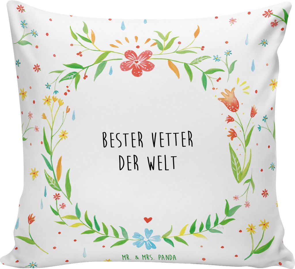 Mr. & Mrs. Panda kuschelkissen 40x40 Vetter - Weiß - Geschenk, Verwandtschaft, Cousin, kissen für sofa, Sohn von Tante, Kousin, Familie, Lounge, ...