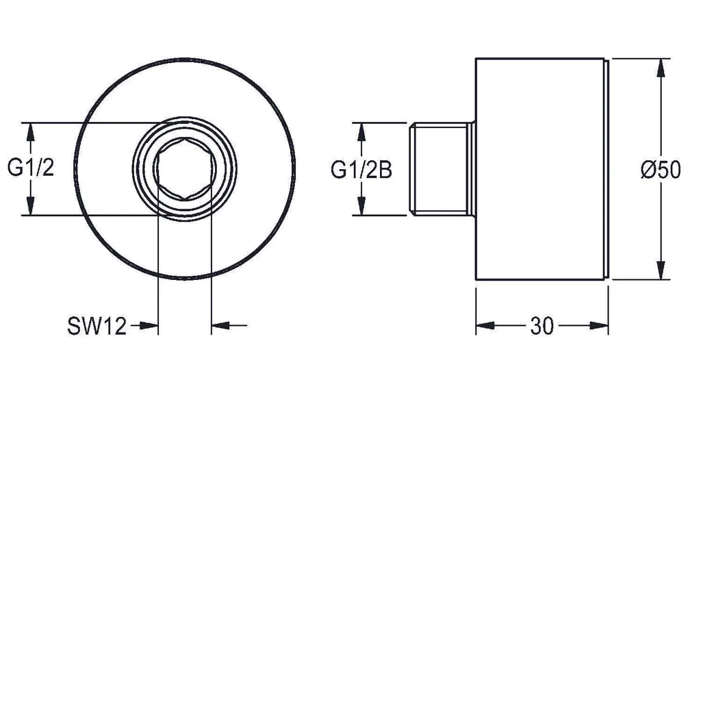 Finiture di Pregio KWC F3: Adattatore Estetico 30mm per Parete - 2