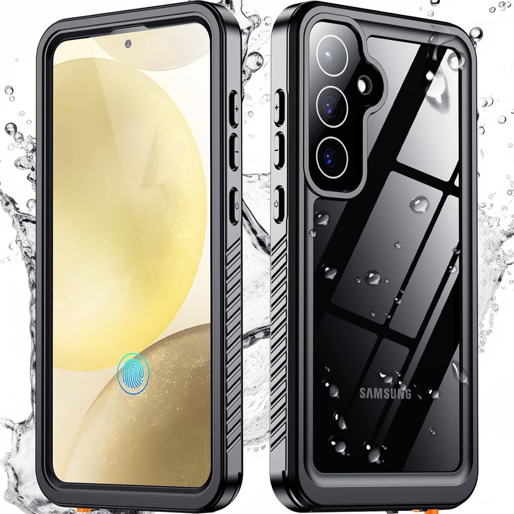 Wasserdicht Hülle für Samsung Galaxy S25 Staubdicht Schneefest IP68 360 Grad Komplett Schutzhülle mit eingebautem Displayschutzfolie Schwarz
