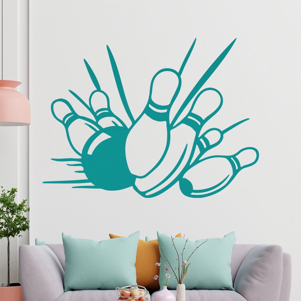 KIWISTAR Bowling - Kegeln Pins Kugel Strike Wandtattoo in 6 Größen - Wandaufkleber Wall Sticker - Dekoration, Küche, Wohnzimmer, Schlafzimmer, B...