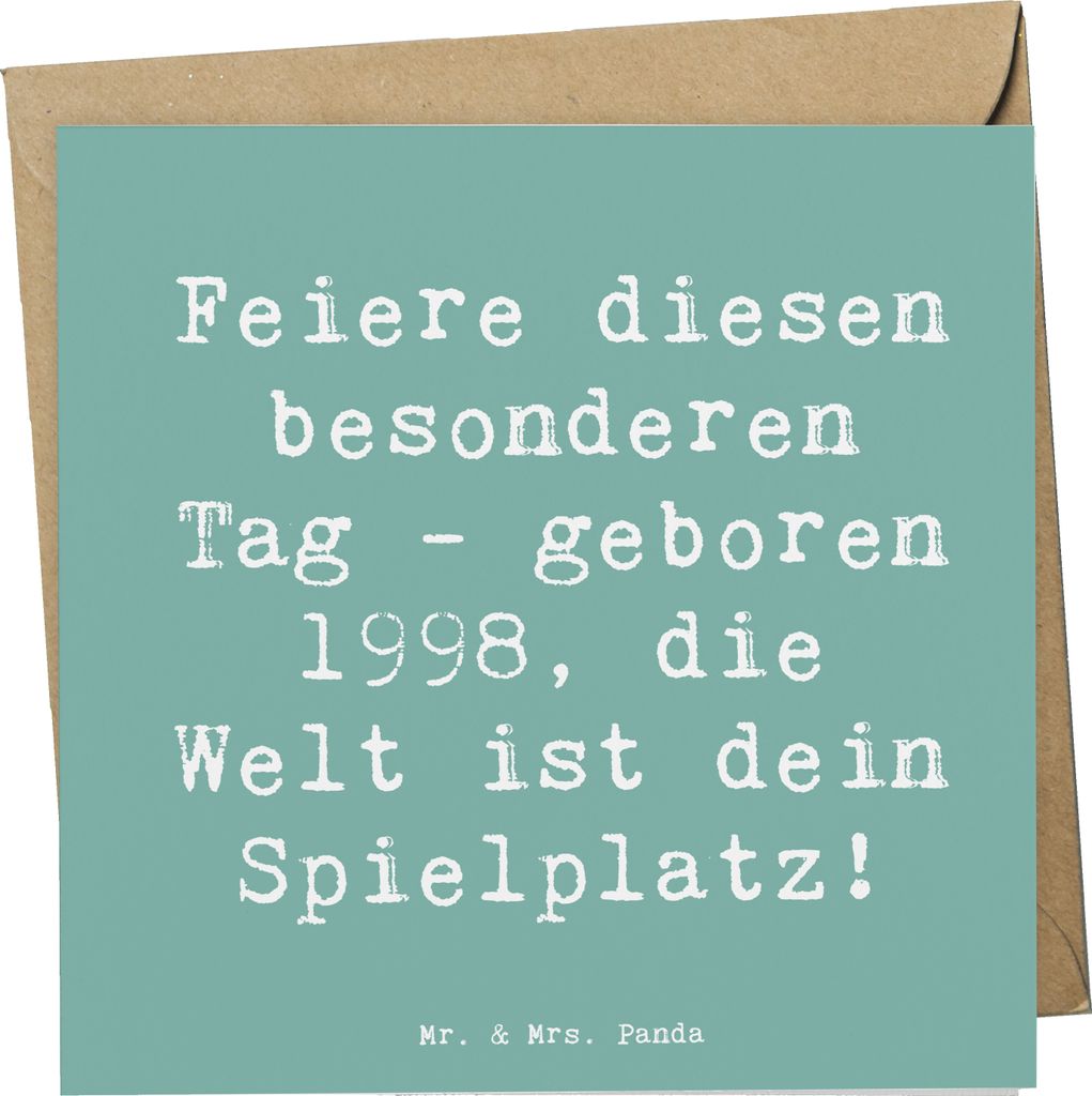Mr. & Mrs. Panda Grußkarte Spruch 1998 Geburtstag - Meeresbrise - Geschenk, Jahr, faltkarte, Geburtstagsgeschenk, doppelkarte, Glückwunschkarte, ...