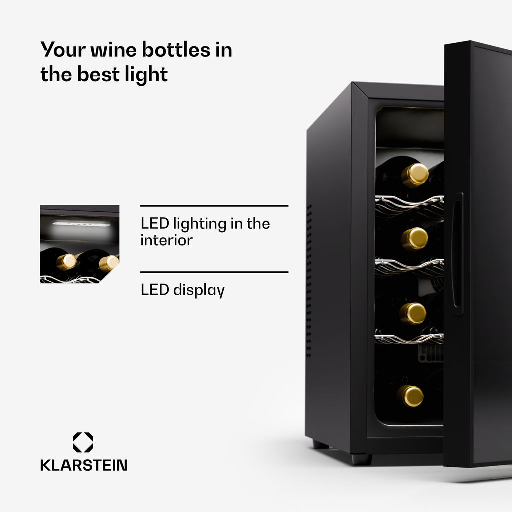 Klarstein voľne stojaca chladnička na víno, 1-zónová malá Obrázok produktu 5