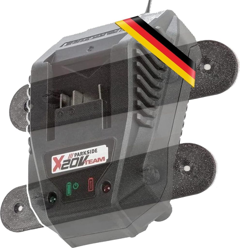 Wandhalterung Halter passend für Ladegerät 20V Lidl Parkside X20V Team Akku Batterie