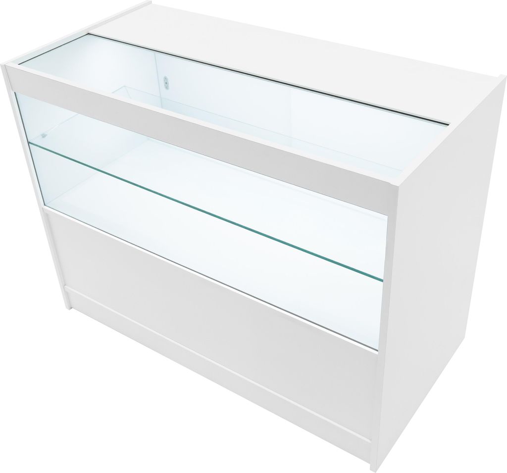 Bancone da negozio a LED bianco C1200 – Ante scorrevoli con Immagine del prodotto 