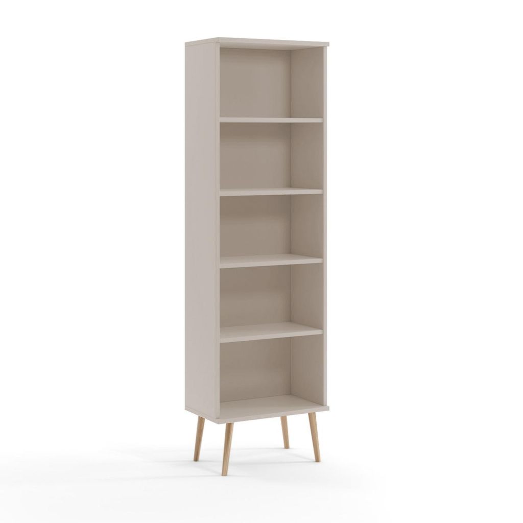 Regal 46 cm Kaschmir mit 4 Böden Holzbeine Boho Skandi Bücherregal Standregal