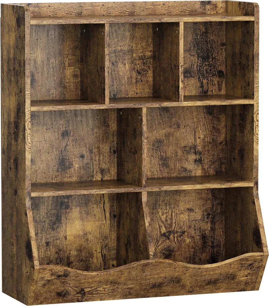 Meuble de Rangement Livres Enfant en Bois - Étagère 3 Niveaux Rouge