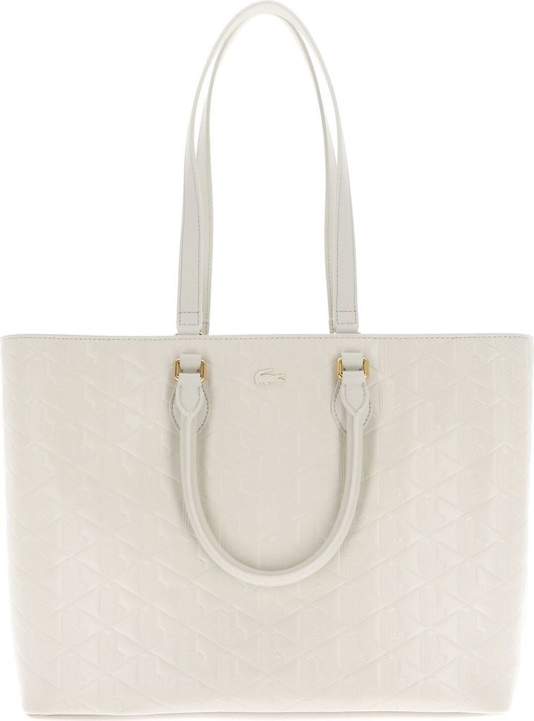 LACOSTE Schultertasche Handtasche Maheki Shopping Bag Bone White creme