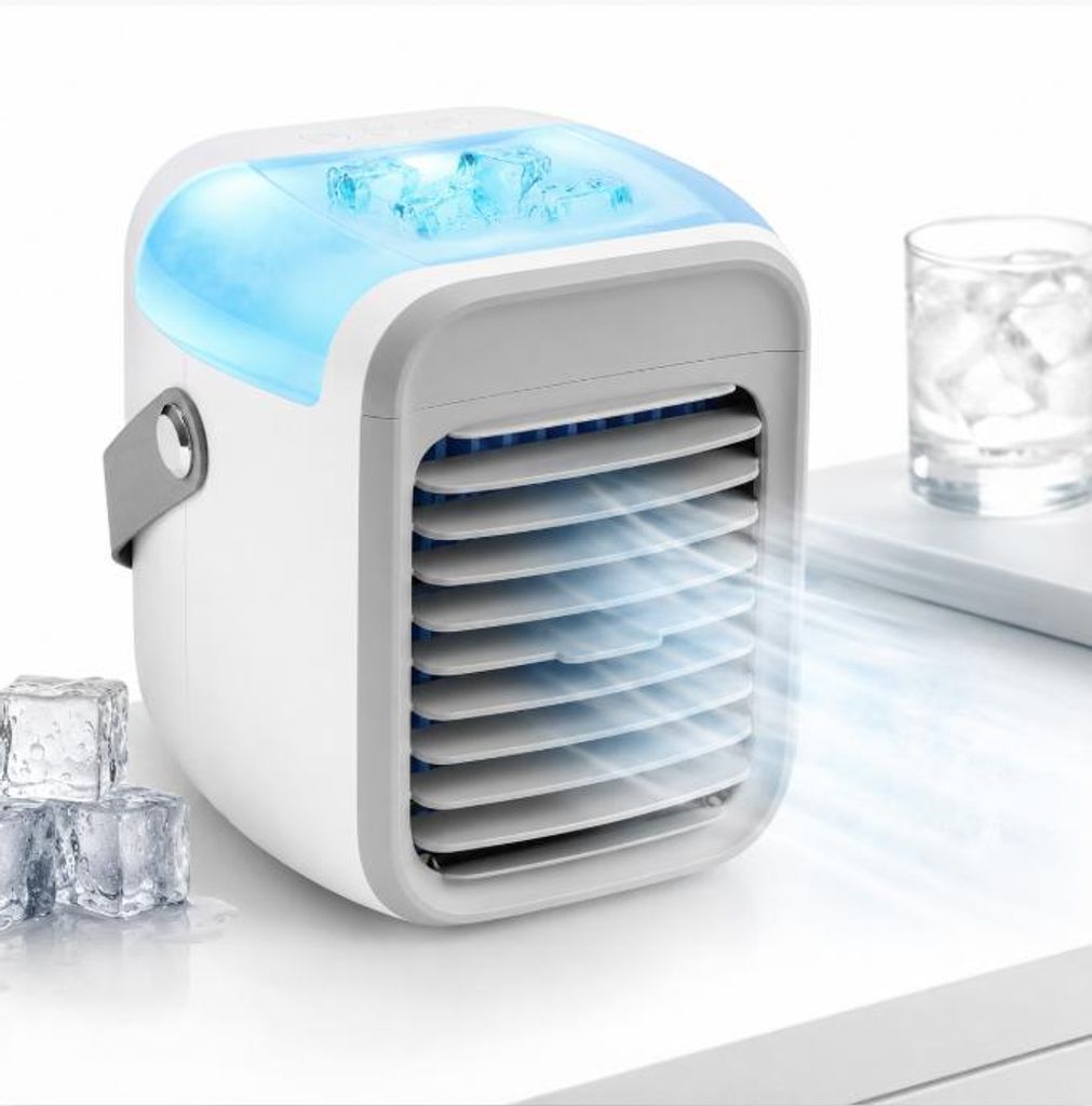 USB 3in1 Luftkühler Ventilator mit Befeuchtung, LED Licht, Produktbild 