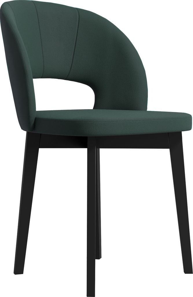 Esszimmerstuhl Verona (1 St), Polsterstühl mit Holzgestell, Stühle aus Veloursbezug, modernes Design (Stoff: riviera 38 - grün, Beinfarbe: Schwarz)