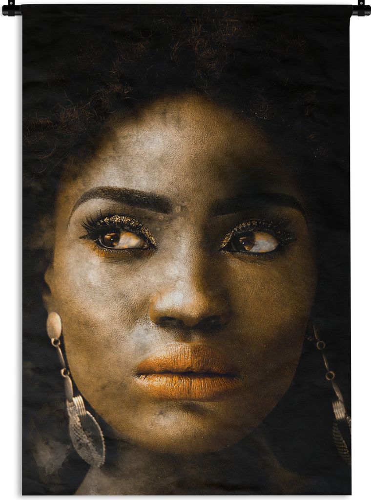 MuchoWow Wandteppich Wandbehang Frauen - Lehm - Ohrringe 120x180 cm Tapisserie Dekoration Wandtuch - Schlafzimmer - Dekorationen für das Haus