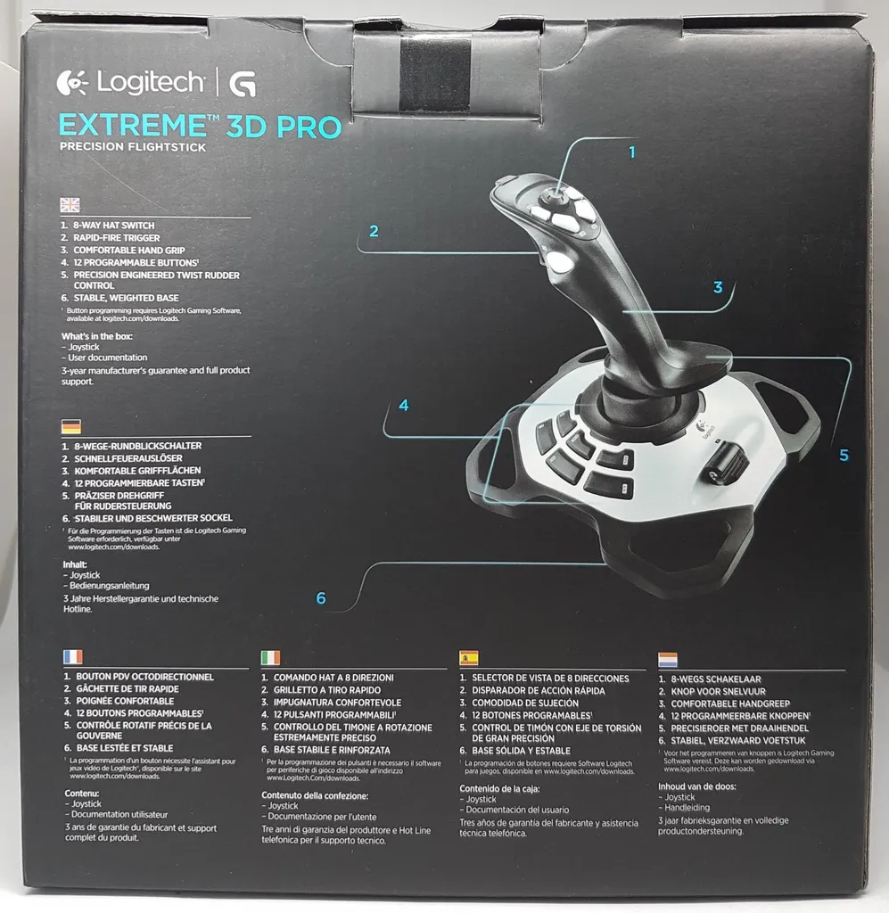 Joystick Logitech Extreme 3D Pro 12 boutons programmables et gaz - 9