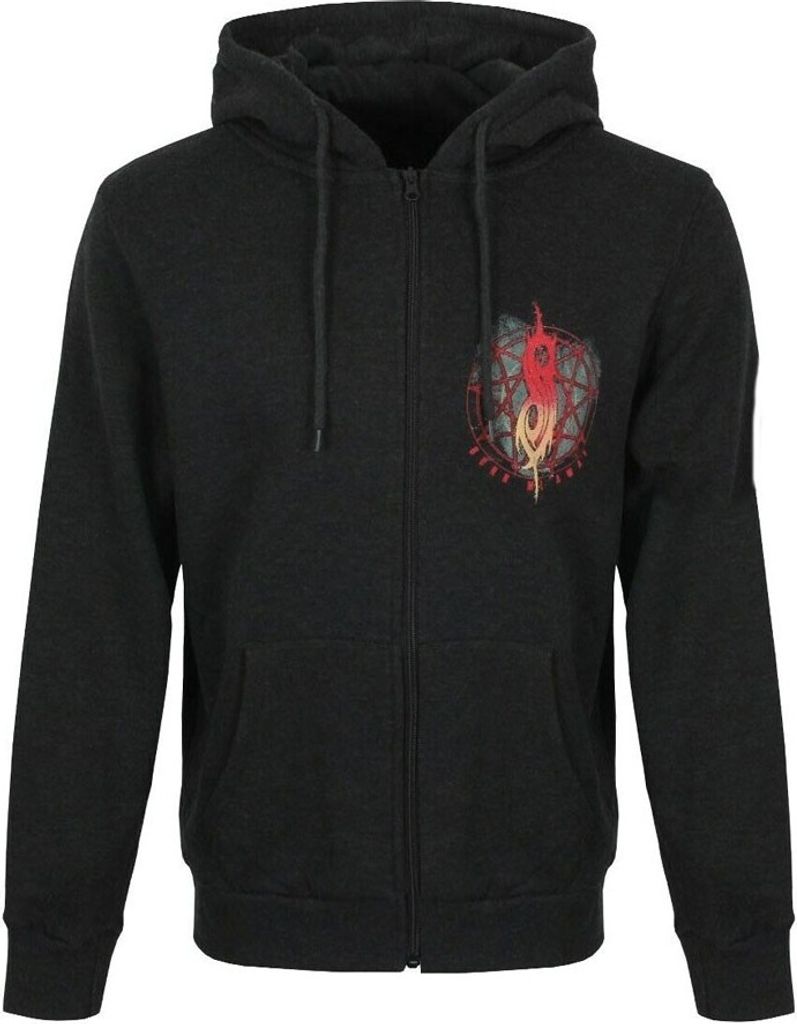 Slipknot - "Burn Me Away" Hoodie mit durchgehendem Reißverschluss Mit Reißverschluss für Herren/Damen Uni RO1942 (XL) (Dunkelgrau)