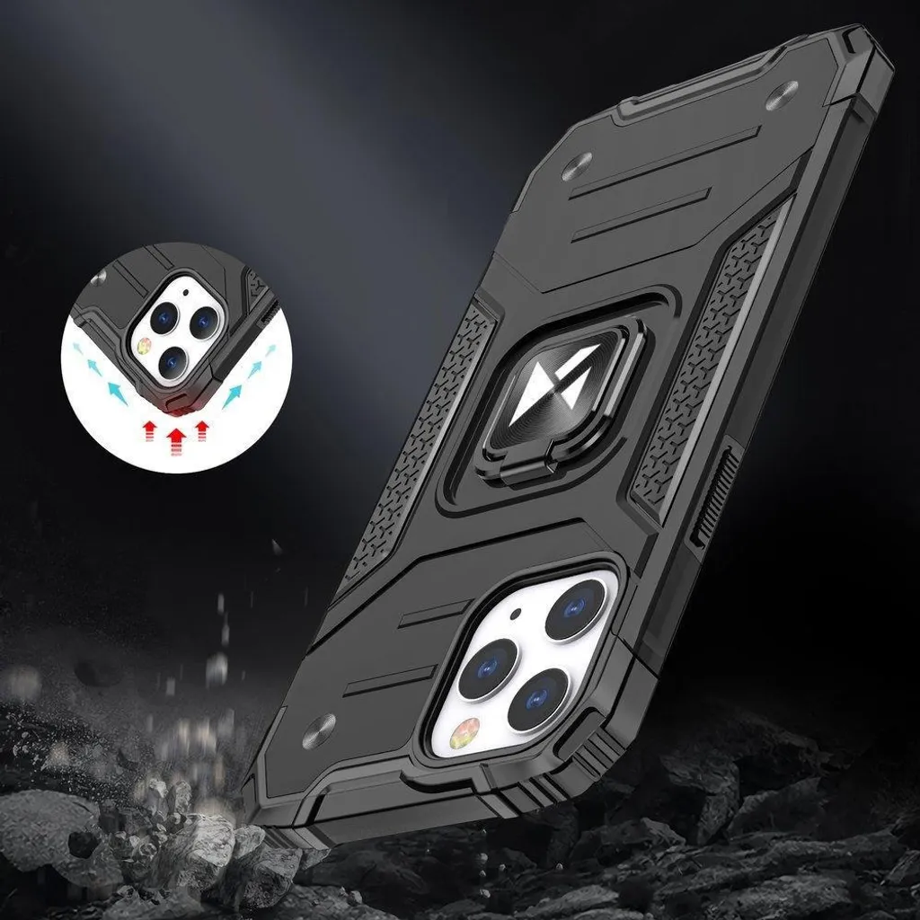 Custodia Professionale iPhone 14 Pro Max Wozinsky Ring Armor - Nero Business - 8