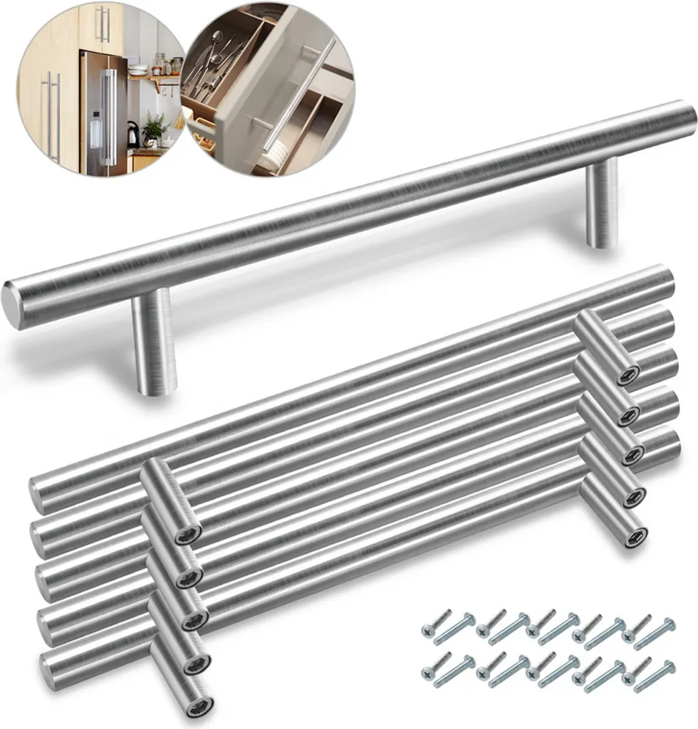 Set 20 Maniglie Clanmacy Interasse 160mm Alluminio per Mobili Design