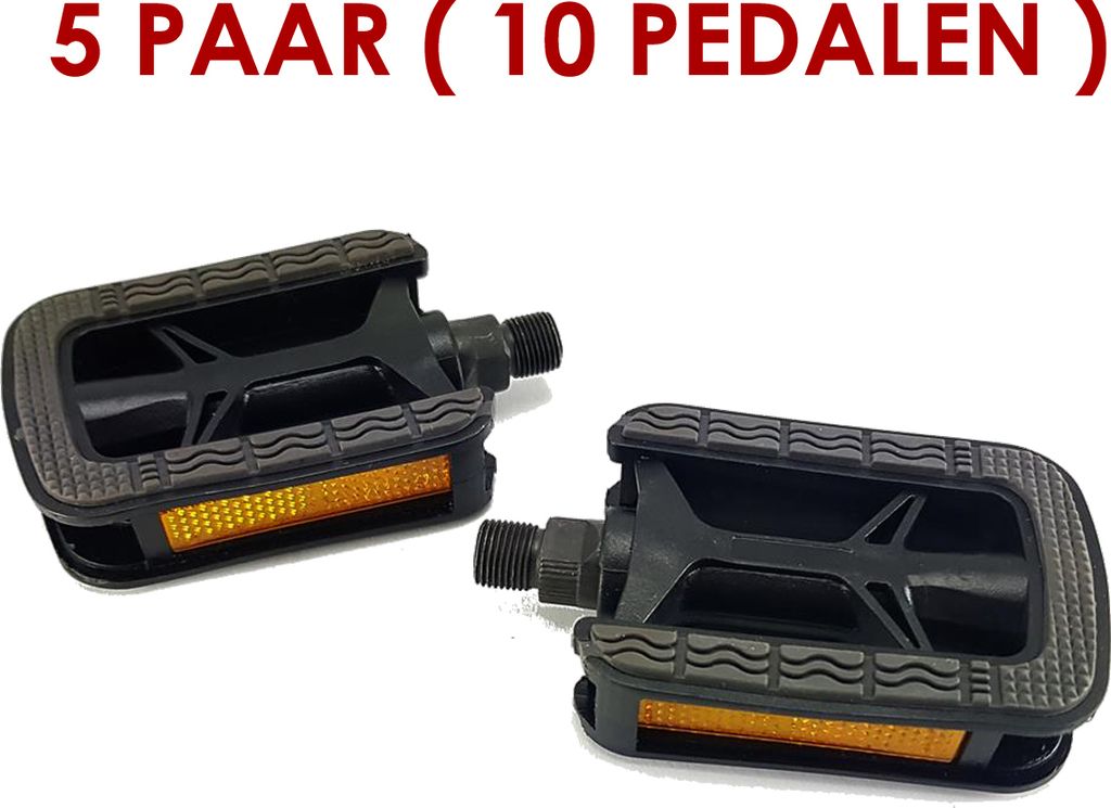 5 Paar City Fahrrad Pedalen BÜCHEL Anti Rutsch Pedale mit Reflekoren schwarz NEU