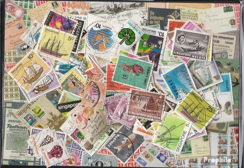 Briefmarken Singapur 400 verschiedene Marken