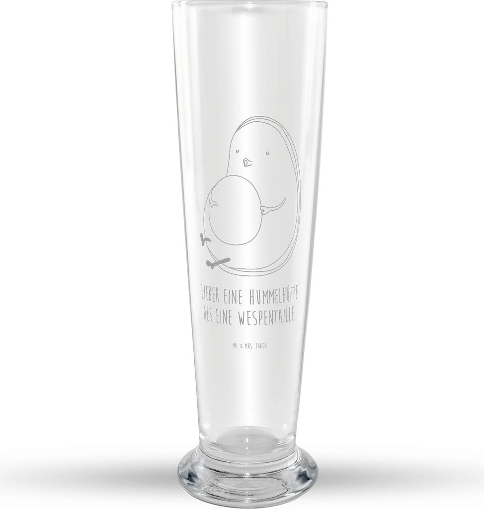 Mr. & Mrs. Panda Bierglas Avocado Pfeifen - Transparent - Geschenk, Weißbierglas, Mr Mrs Weizenglas, Weizen Glas, Weizenbier, Bier, Diät, Schwang...
