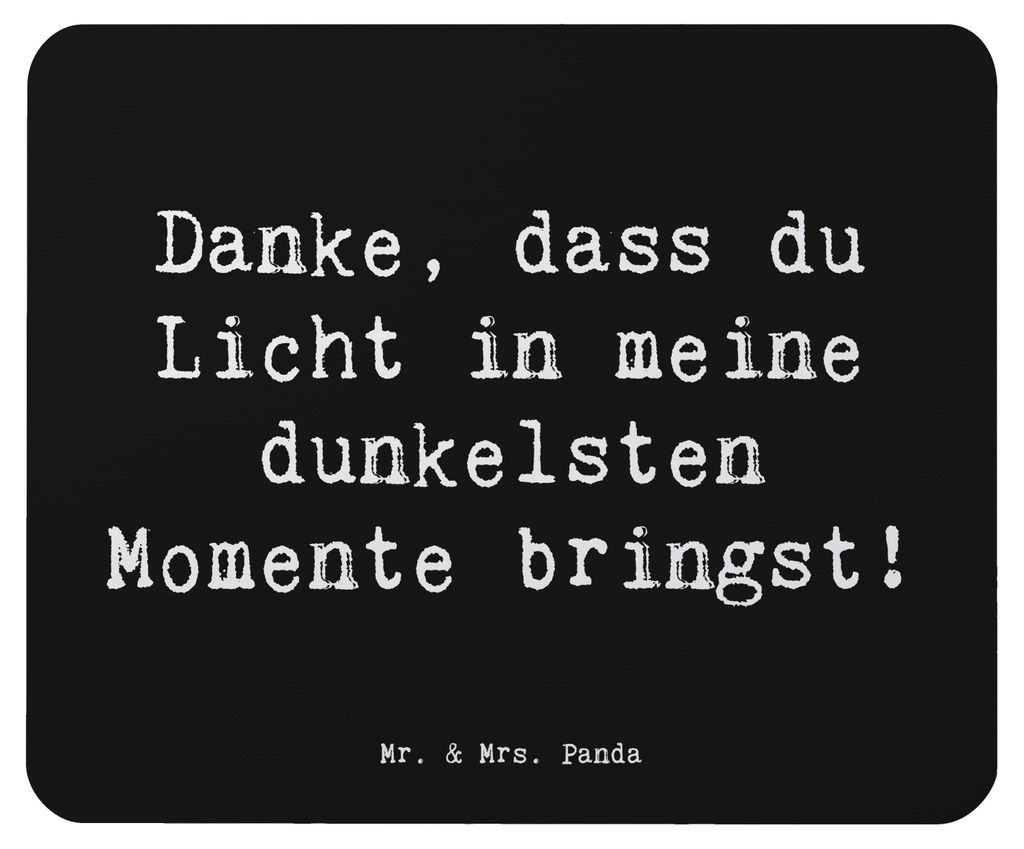 Mr. & Mrs. Panda Mauspad Spruch Herztherapeut Licht - Schwarz - Geschenk, Aufmerksamkeit, mousematte, bringen, liebevoll, Therapeut, Danke sagen, p...