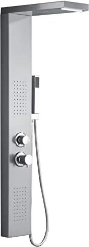 Colonne de douche thermostatique argentée - Ensemble hydromassant Zen