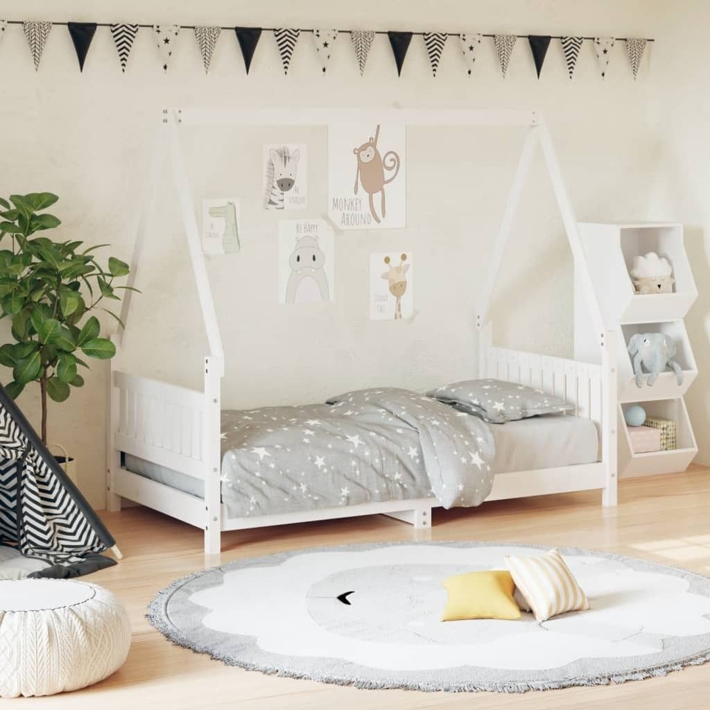 Maison Exclusive - Kinderbett Weiß 80x160 cm Massivholz Kiefer