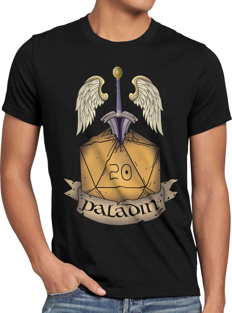 BaumwolleCloud Würfel Paladin Herren T-Shirt dungeon tabletop dragons d20