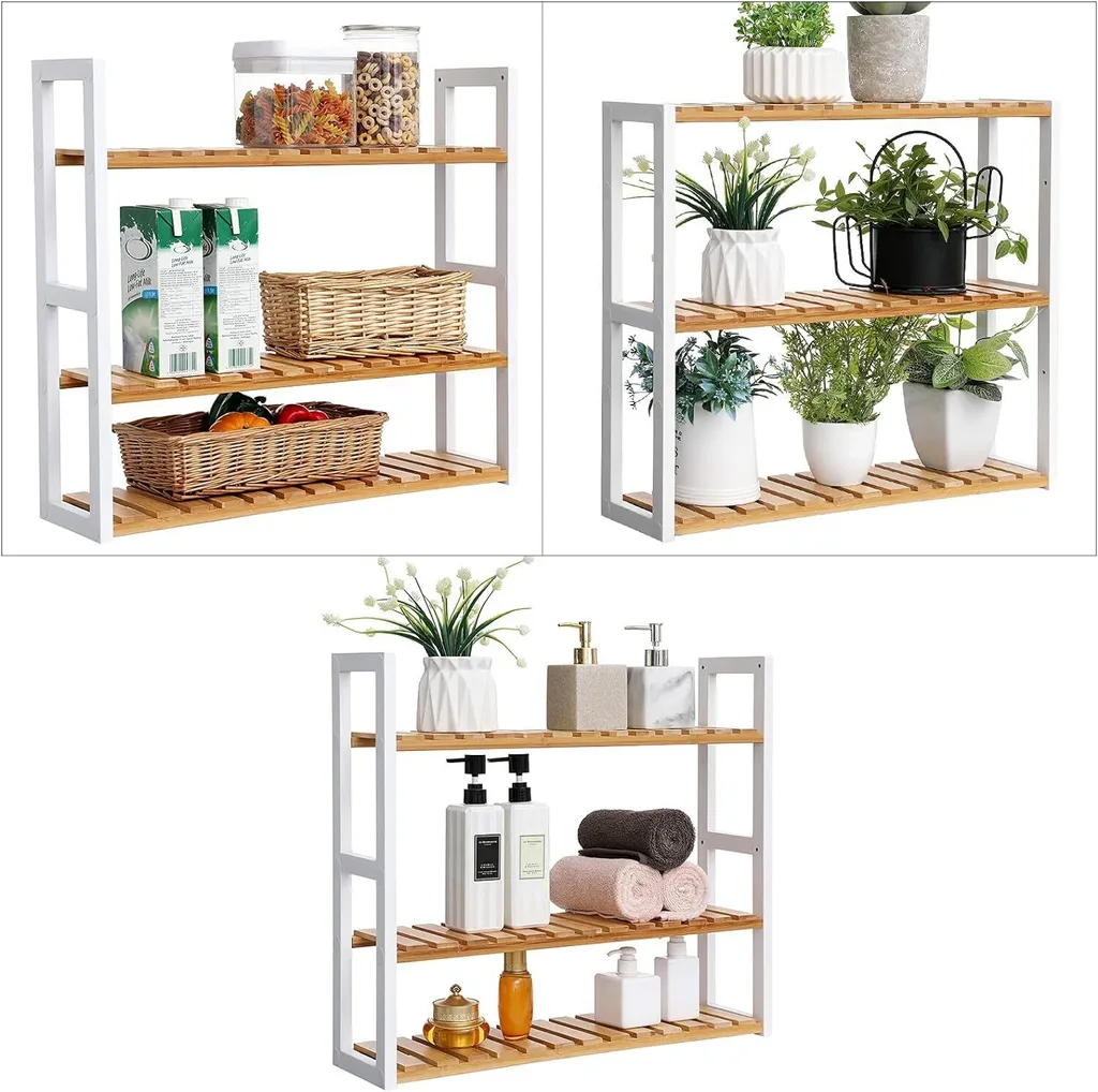 Étagère de salle de bain modulable en bambou pour organiser petits espaces - 3