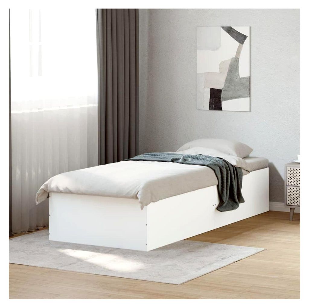 Bettgestell Weiß 90x200 cm Holzwerkstoff
