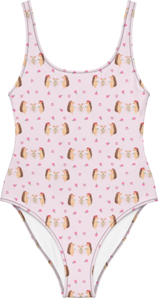 Mr. & Mrs. Panda Badeanzug Igel Seilhüpfen Größe L - Rosa - Geschenk, Seilspringen, Luxus-Badeanzug, Swimsuit, Maus, Shape-Badeanzug, Kinder, Ki...