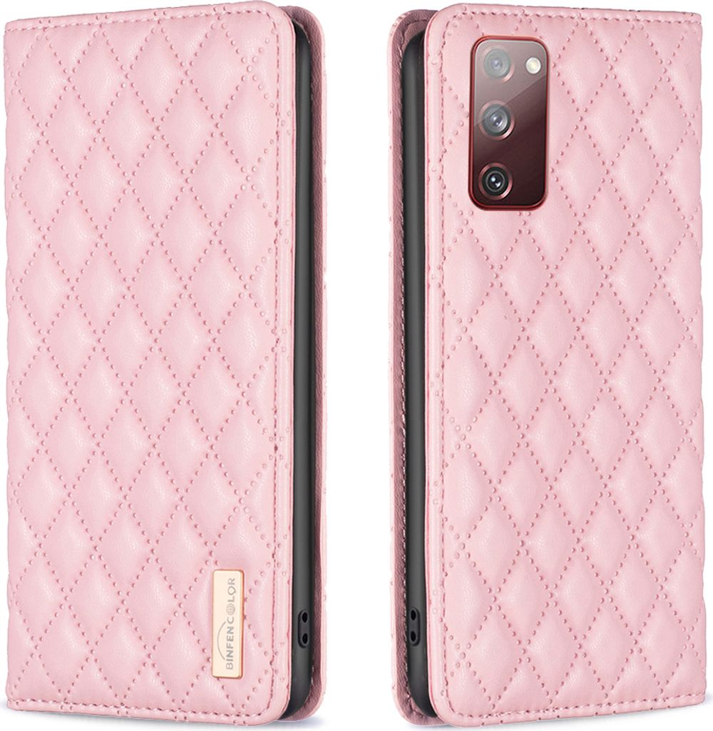 Galaxy S20 FE Hülle, Elegant Bookstyle Flip Leder Kartenfächer Schutzhülle mit Ständer für Samsung Galaxy S20 FE 5G Pink