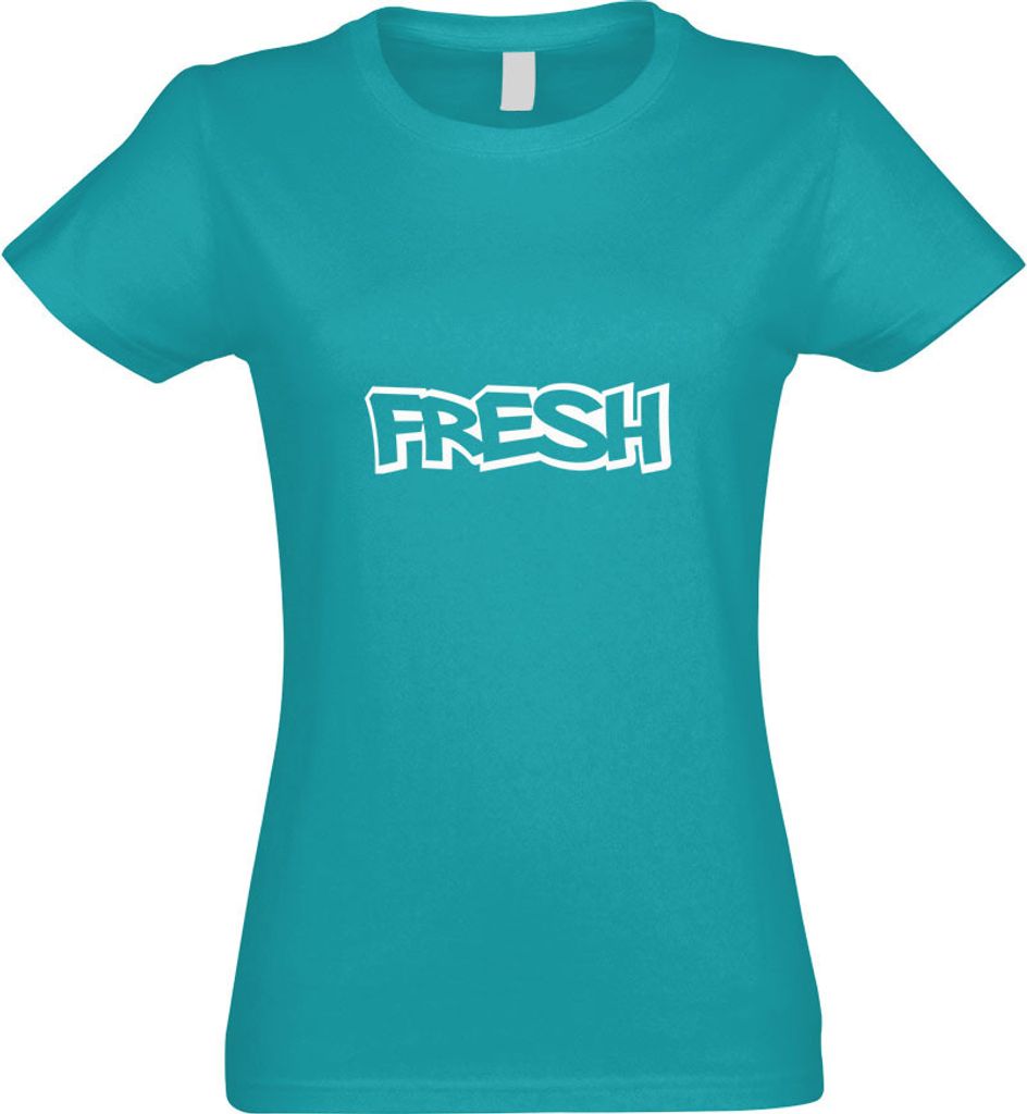 Kiwistar - T-Shirt tailliert - Damen - türkis - Fresh - mit Motiv Bedruckt - Funshirt Design - Sport - Freizeit - Damen - XL