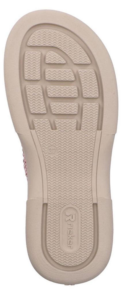 Rieker Damen Pantolette mit breitem Riemen in Strick-Optik V3053, Größe:40 EU, Farbe:Mehrfarbig