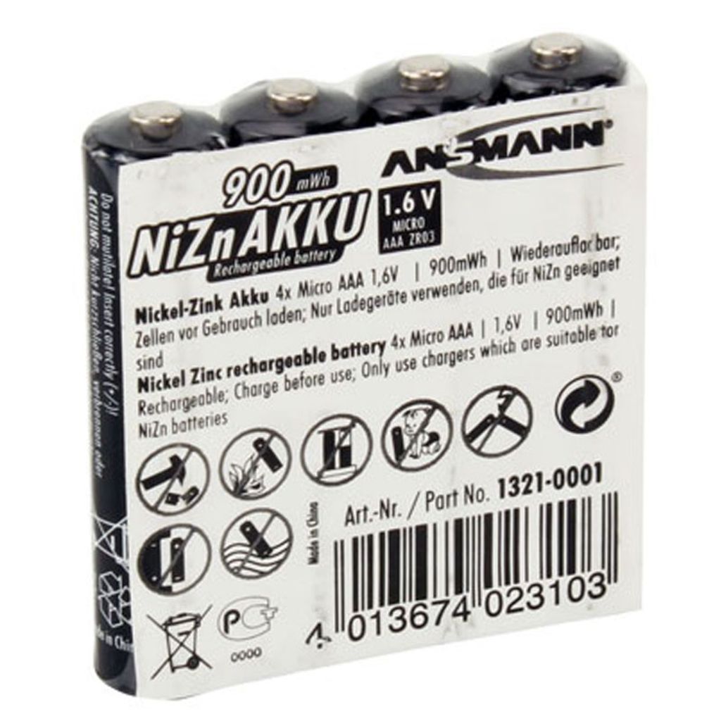 Ansmann 1321-0001 1x4 Ansmann NiZn dobíjecí baterie Micro Obrázek produktu 