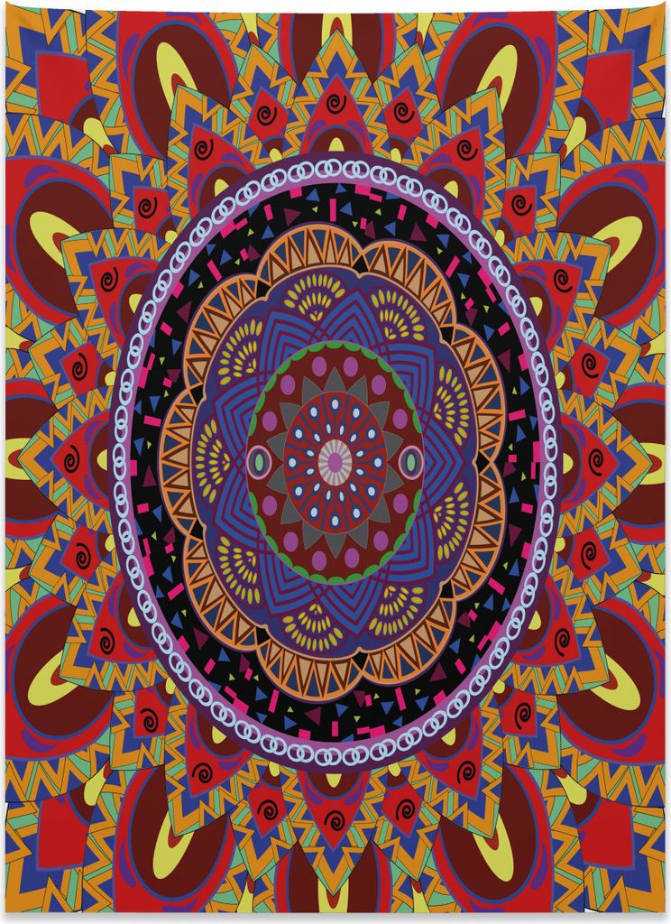 Abakuhaus Mandala Wandteppich, Vintage-Stil Hochzeit aus Weiches Mikrofaser Stoff Kein Verblassen Klare Farben Waschbar, 110 x 150 cm, Kastanienbra...