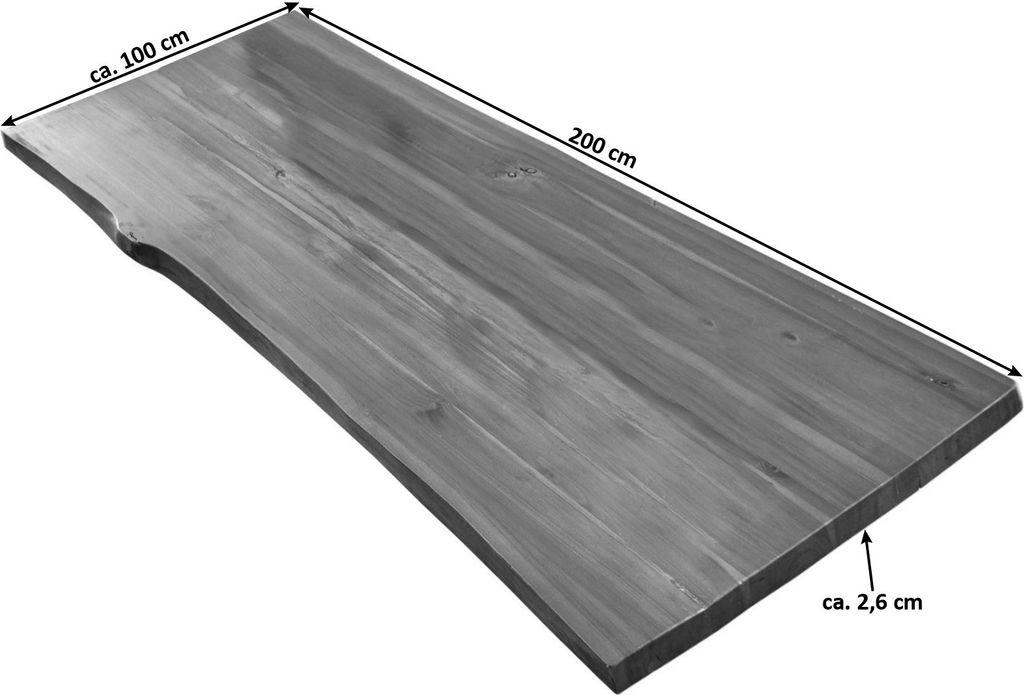 SAM® Tischplatte Baumkante Akazie cognac 200 x 100 cm Esra Produktbild 