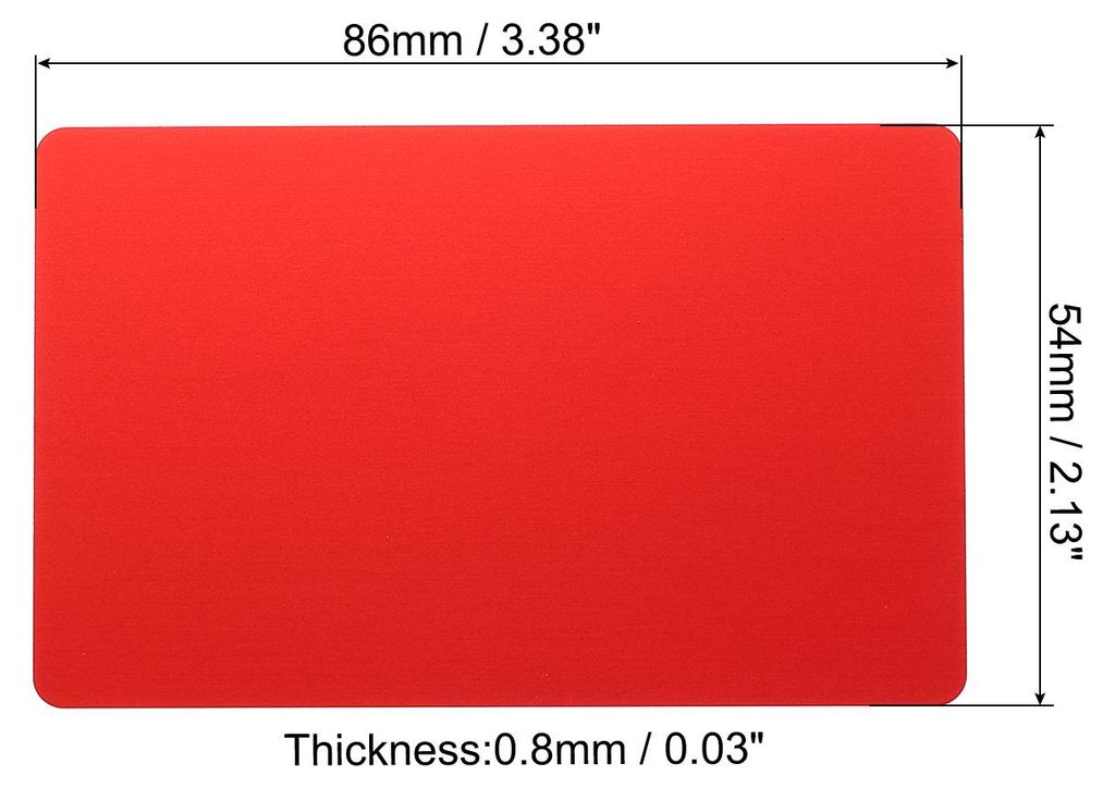 10 Paket 0.8mm Metall Visitenkarte Leere Name Lasergravur Eloxierte fš¹r DIY Rot