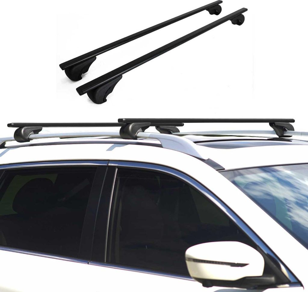 Dachträger Grundtäger für Nissan Kubistar 2003-2009 75kg Metall Schwarz 2 tlg