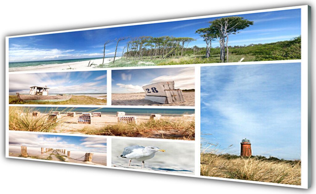 Glasbilder 125x50 Wandbild Druck auf Glas Meer Landschaft