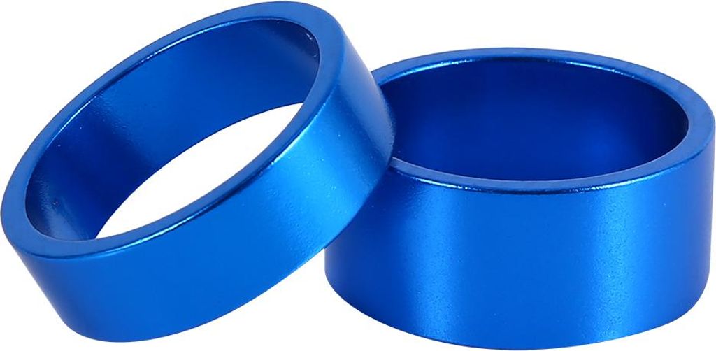 4-teiliges Headset-Abstandshalter-Set aus Legierung, Glatte Oberfl?che, Einfach zu Installieren fr MTB-Rennrad-Vorderradgabel-Unterlegscheibe (BLUE)
