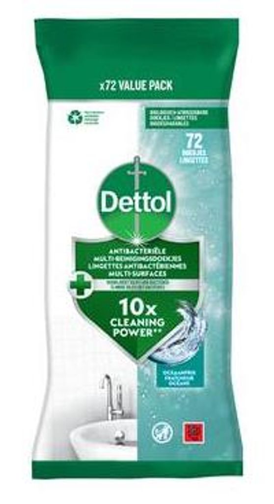 Dettol Reinigingsdoekjes Antibacterieel Oceanfris (72 Productafbeelding 