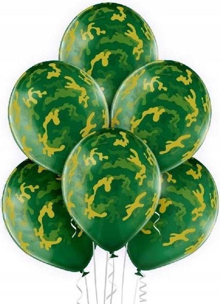 Latexballons 12 Zoll, Camo, 6 Stk.